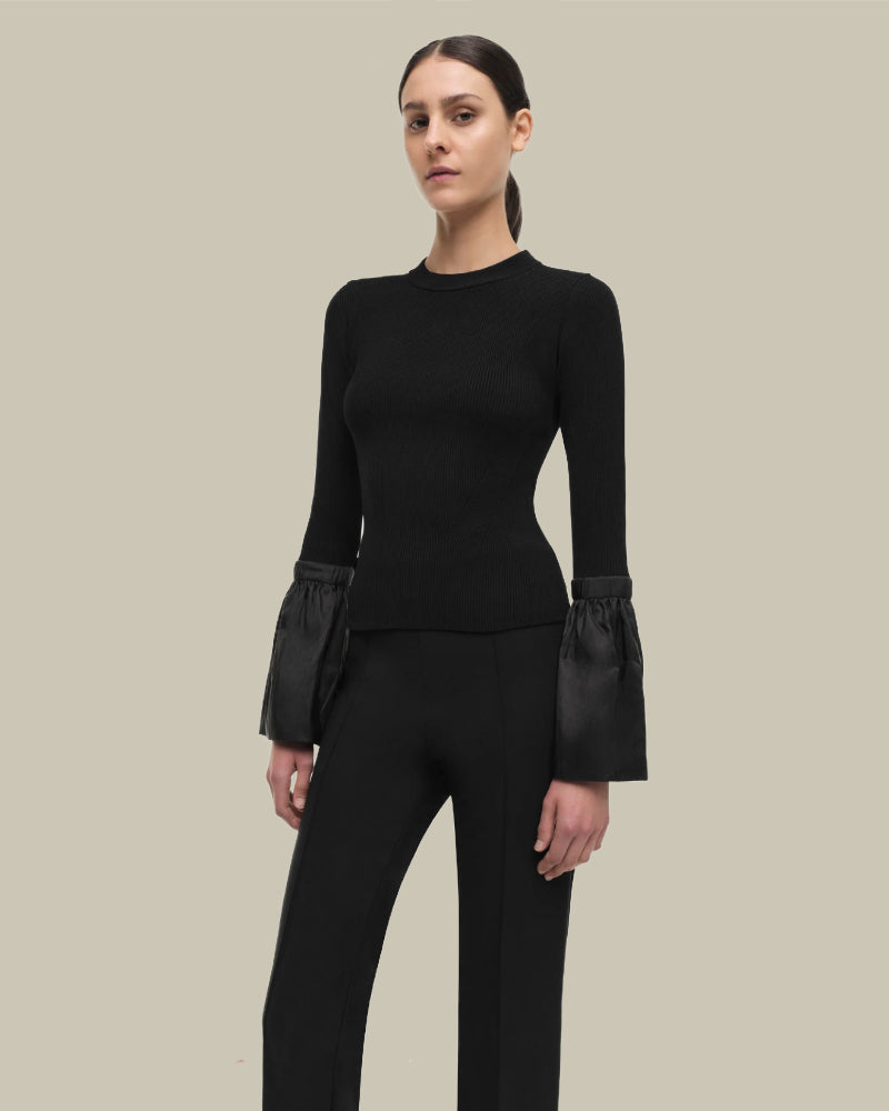 Agata Black Long Sleeved Top