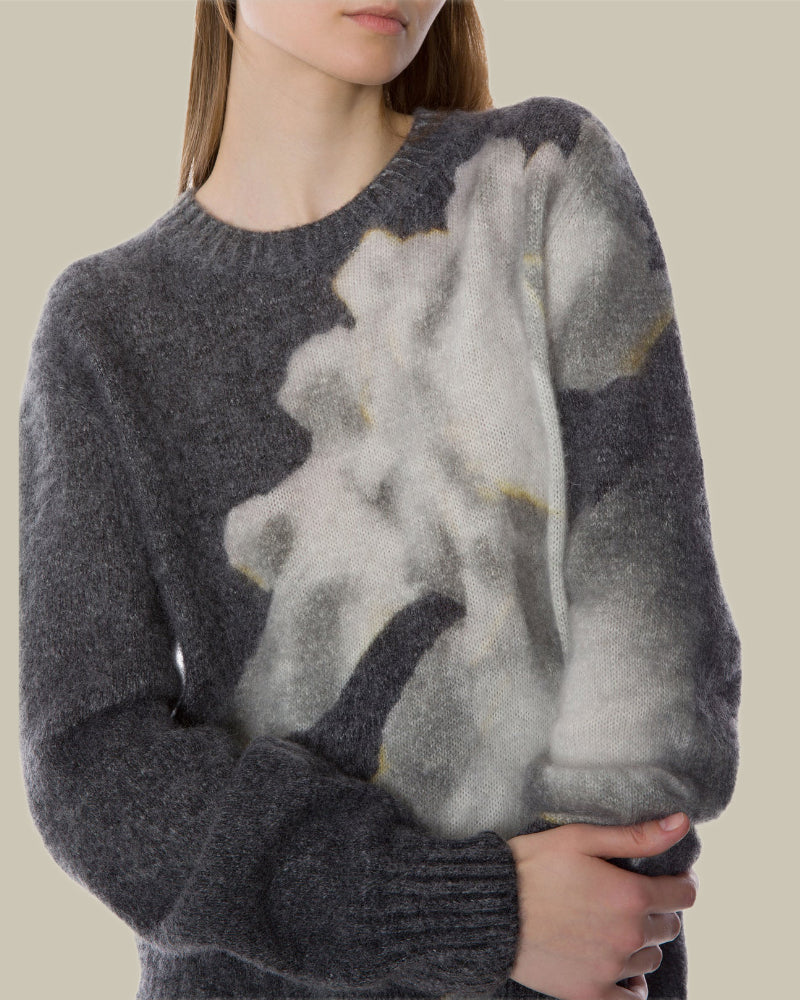 Orchid Print Mohair Sweater
