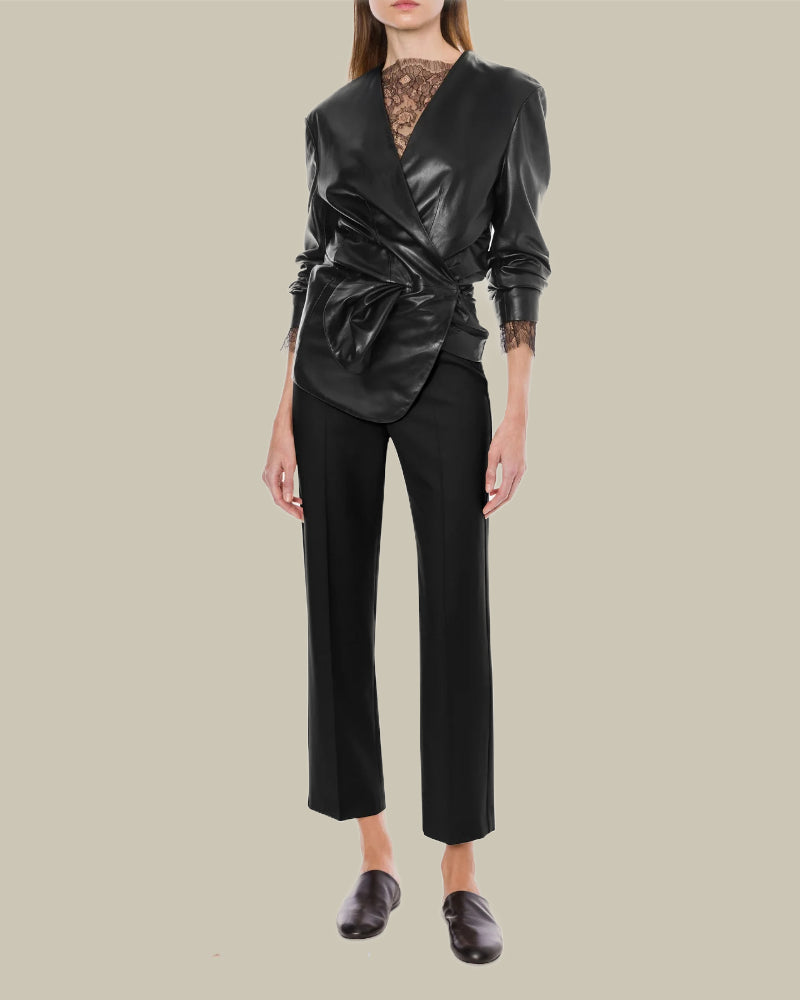Knotted Nappa Plongé Leather Jacket