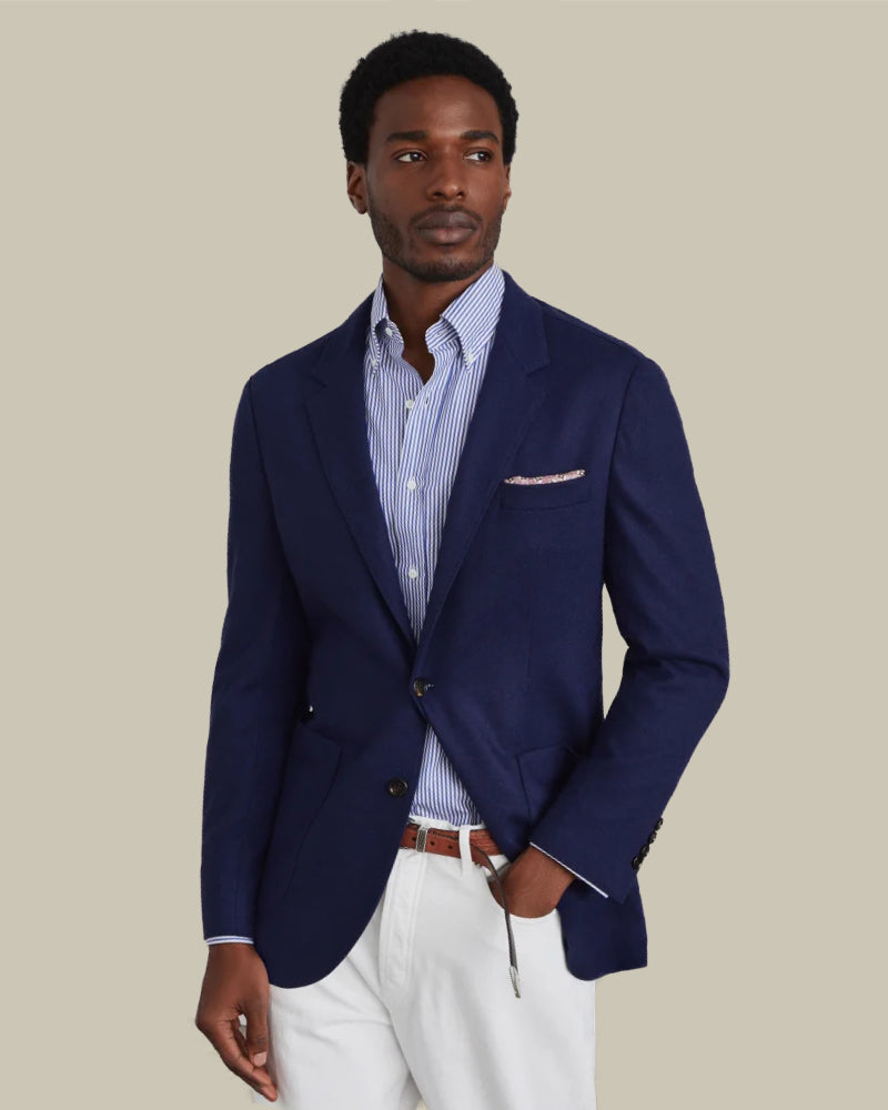 Navy Unlined Cashmere Blazer