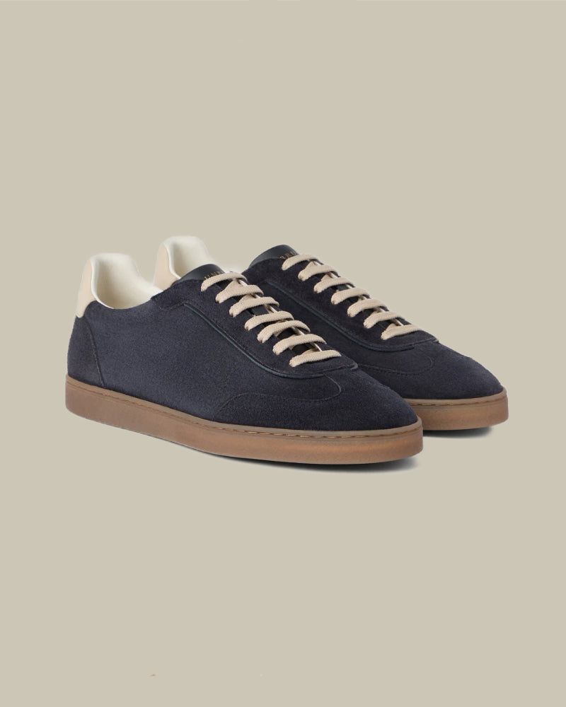 Navy Washed Suede Sneakers