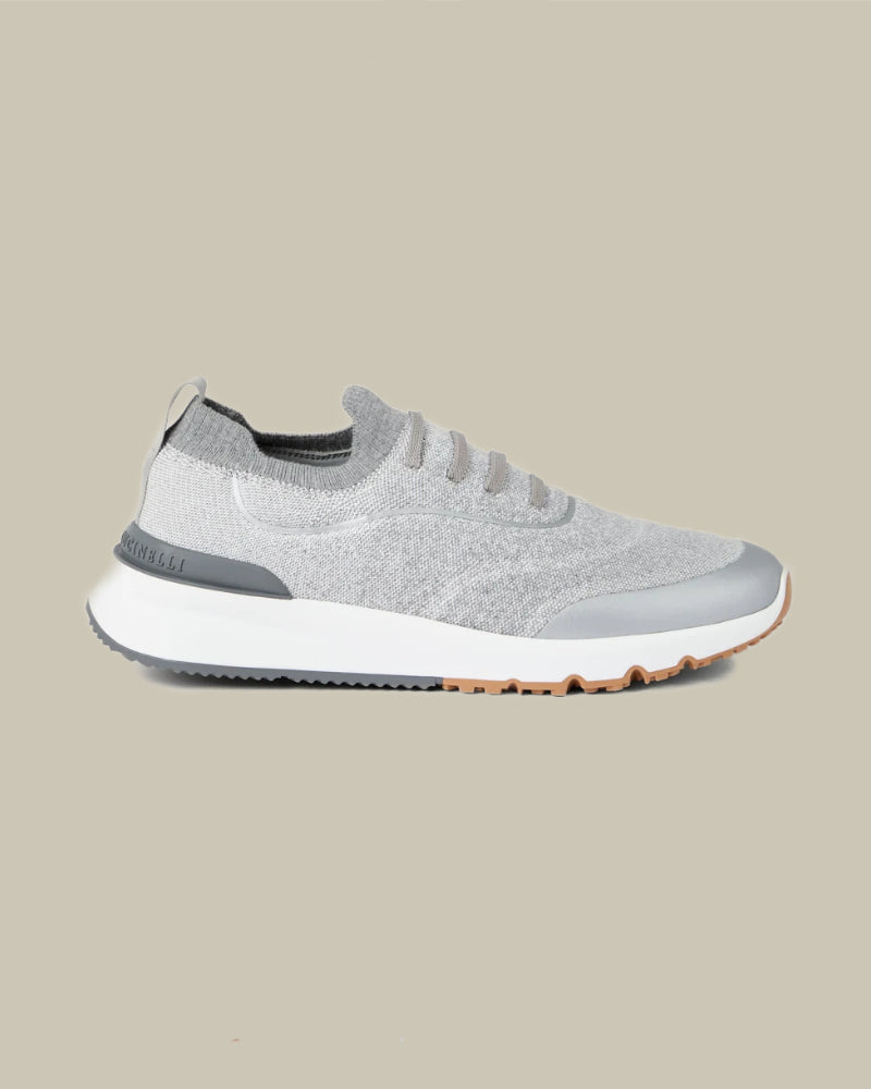 Light Grey Techno Cotton Knit Runner