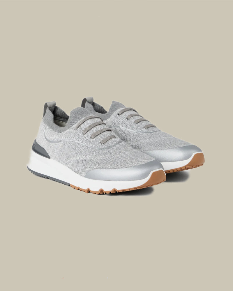Light Grey Techno Cotton Knit Runner