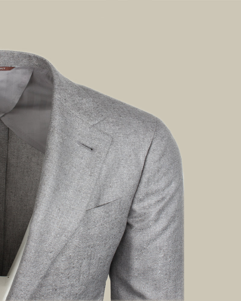Grey Silk and Cashmere Half Lined Blazer