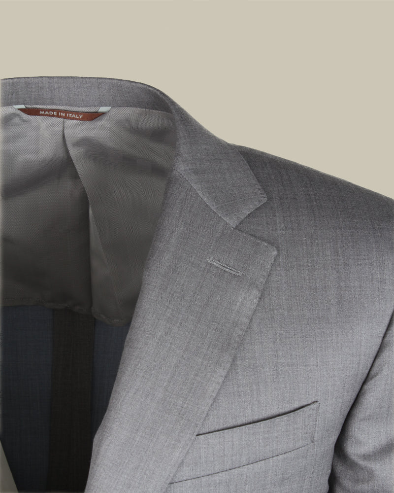 Light Grey Herringbone Drop 8 Unlined Suit