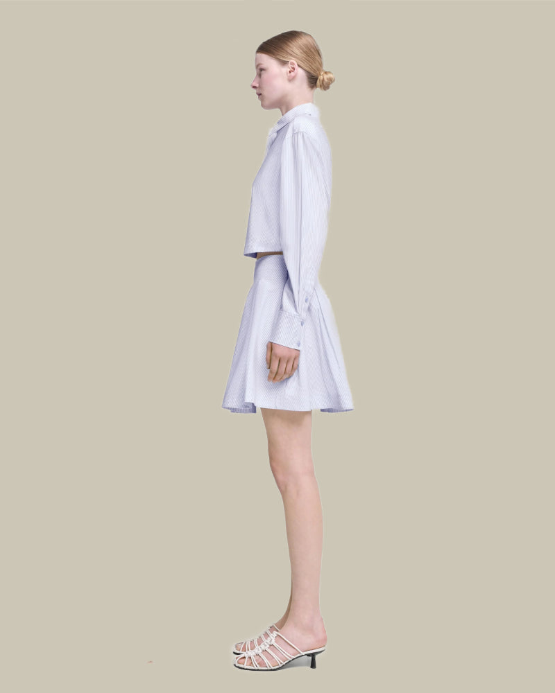 Callas Striped Pleated Mini Dress