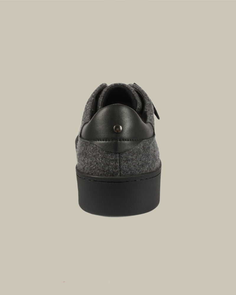 Grey & Black Wool Flannel Sneaker