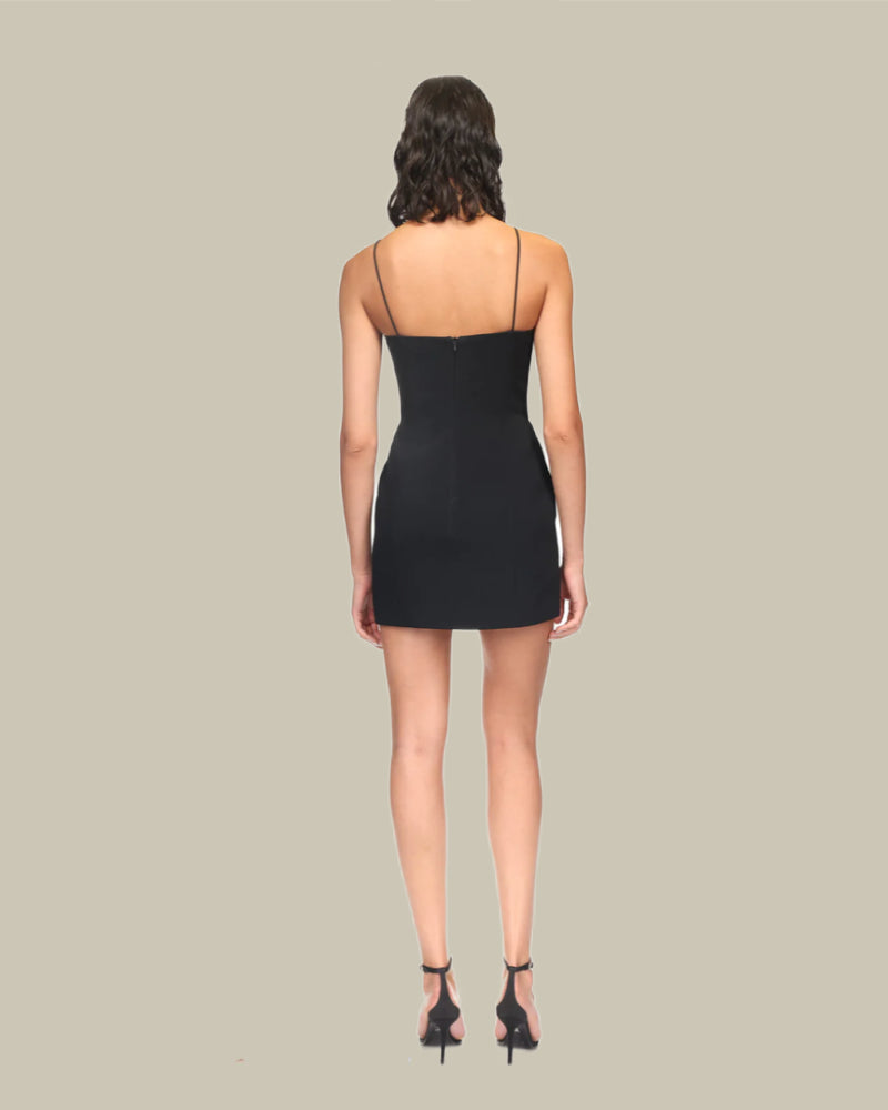 Crystal Embroided Fish Bra Patch Mini Dress