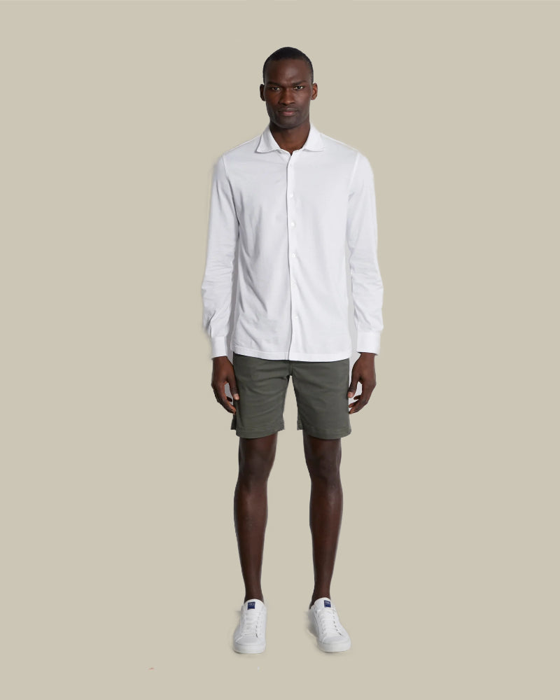 Olive Soft Drill Cotton Bermuda Shorts