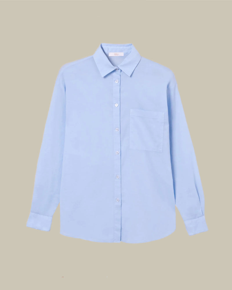 Palmaria Light Blue Cotton Voile Dusty Shirt