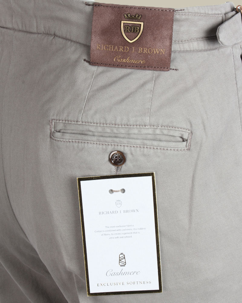 MANILLA Beige Side Fasten Cashmere Blend Chino