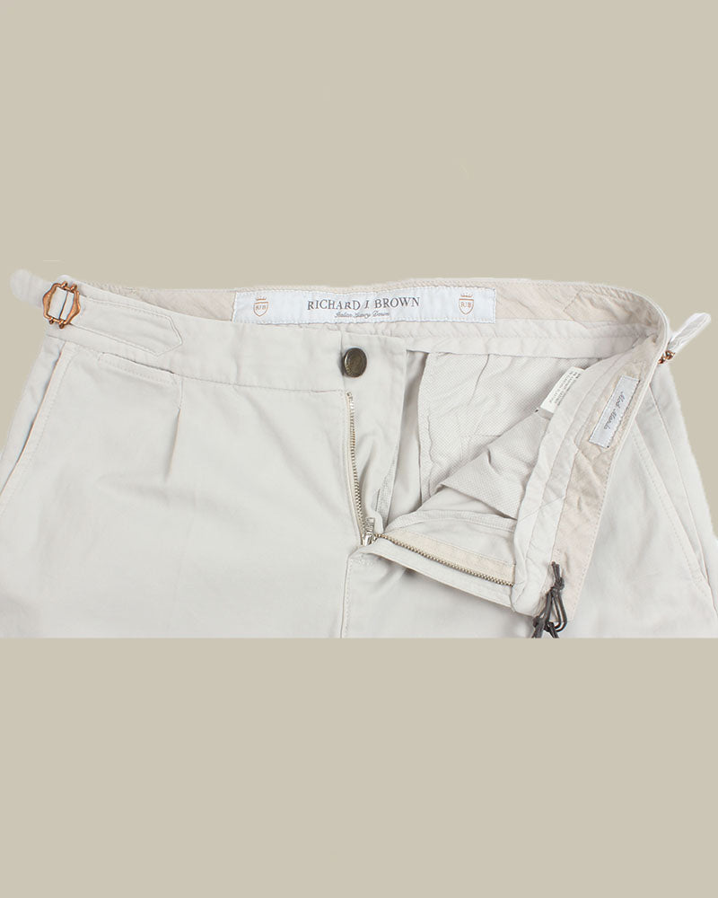 MANILLA Stone Side Fasten Cashmere Blend Chino
