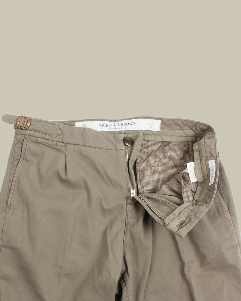 MANILLA Beige Side Fasten Cashmere Blend Chino