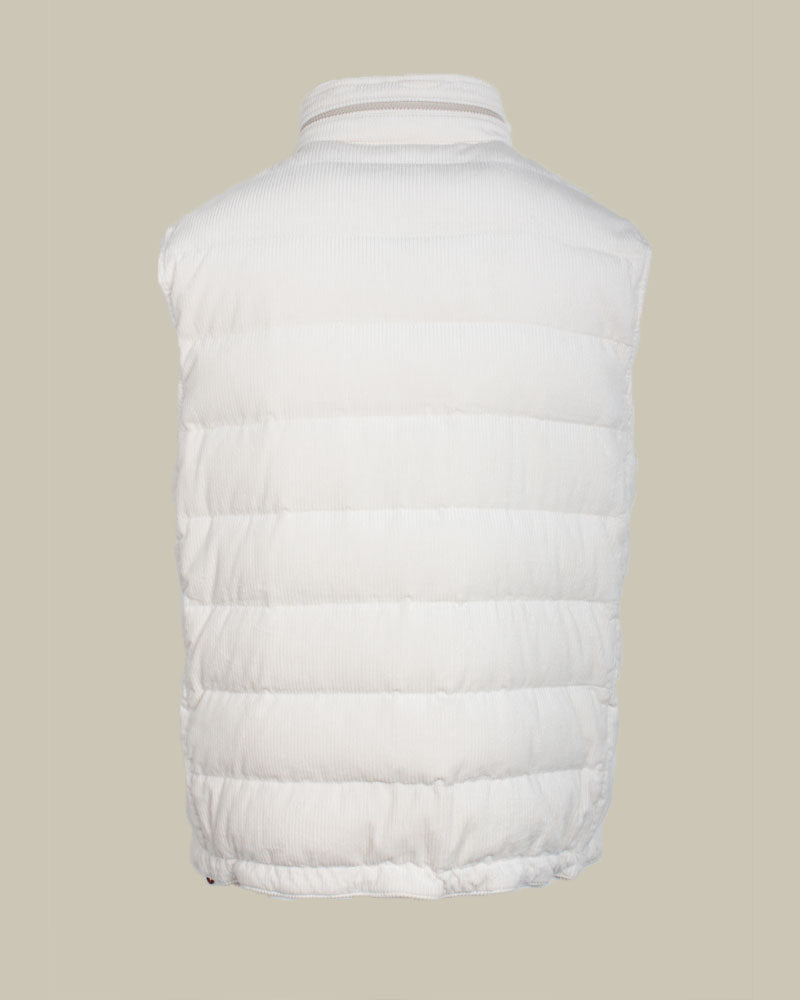 White Corduroy Down Gilet