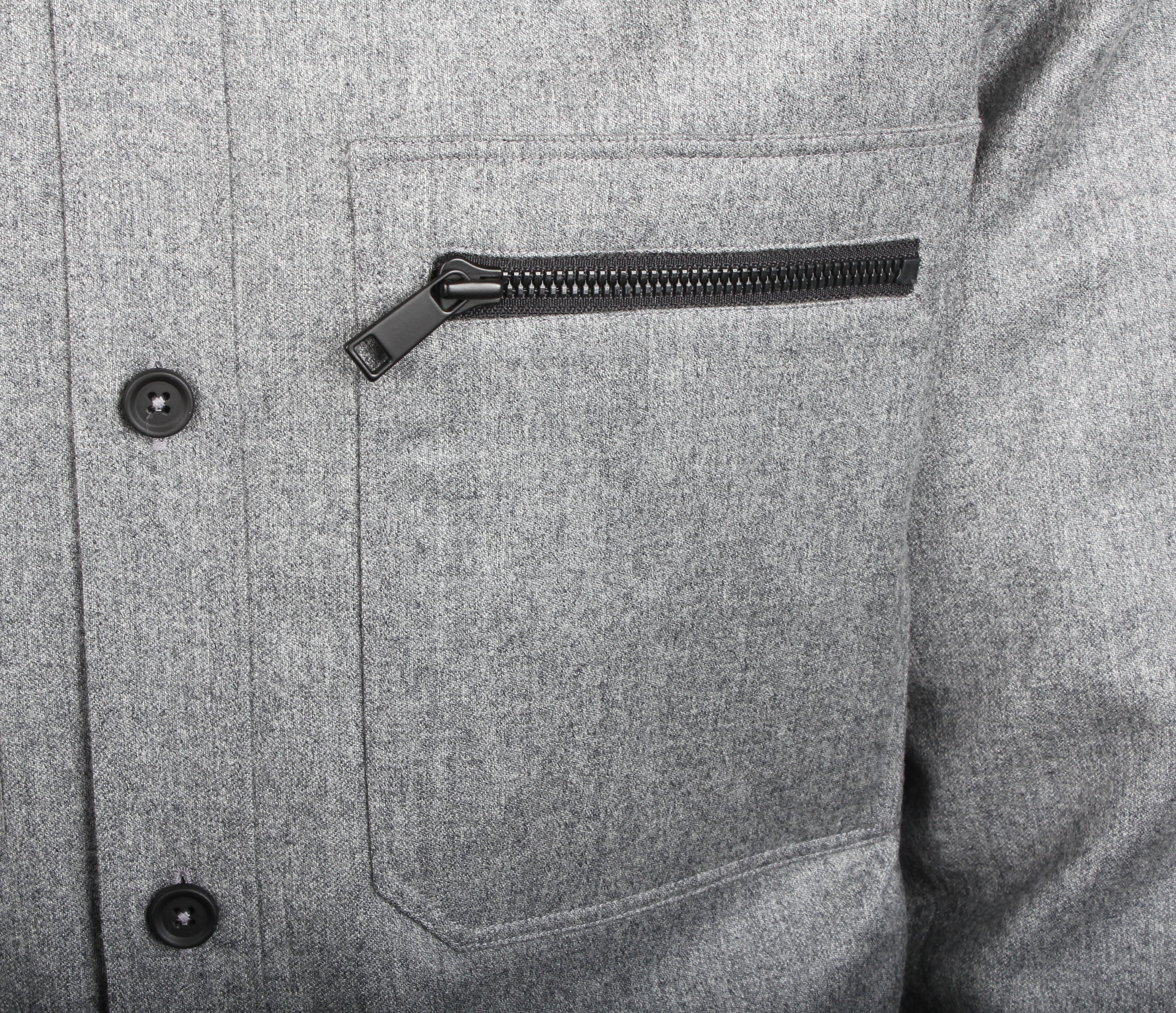 Light Grey Techmerino Lightly Padded Overshirt