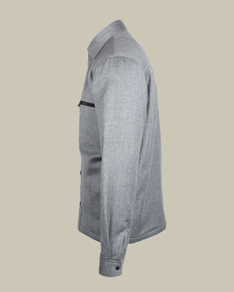 Light Grey Techmerino Lightly Padded Overshirt