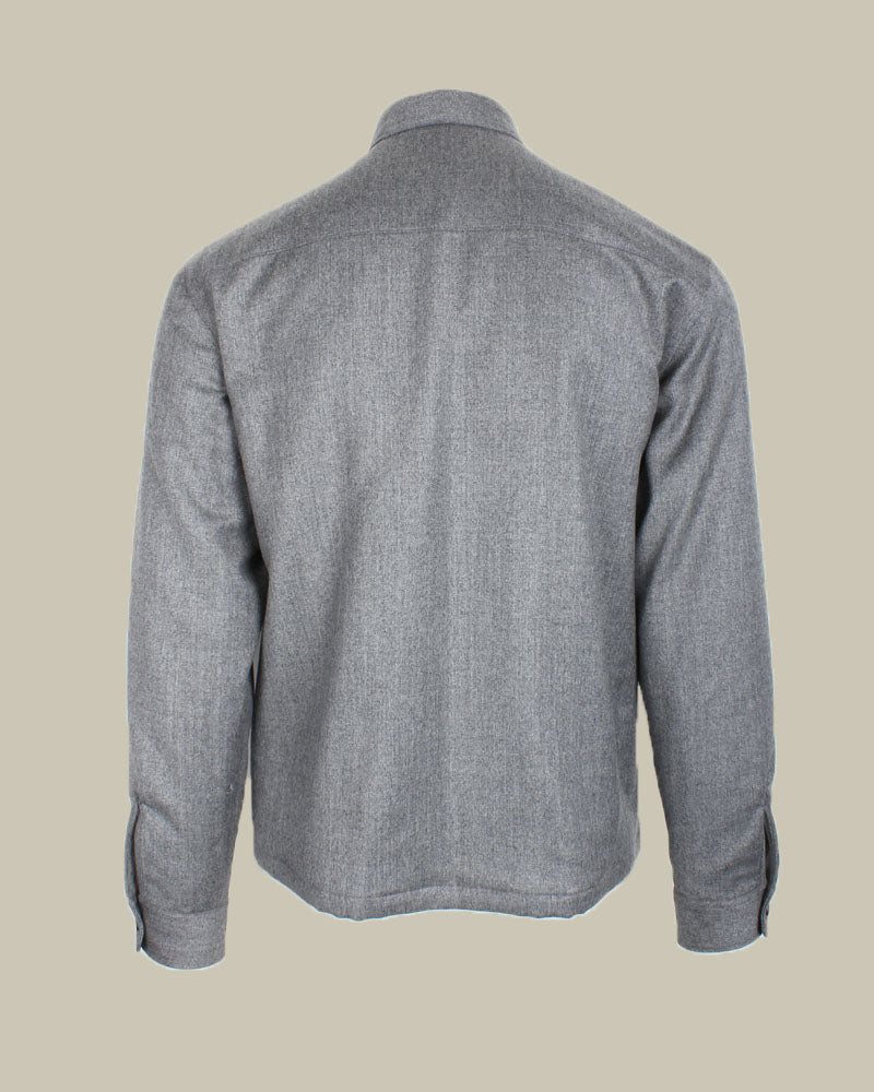 Light Grey Techmerino Lightly Padded Overshirt