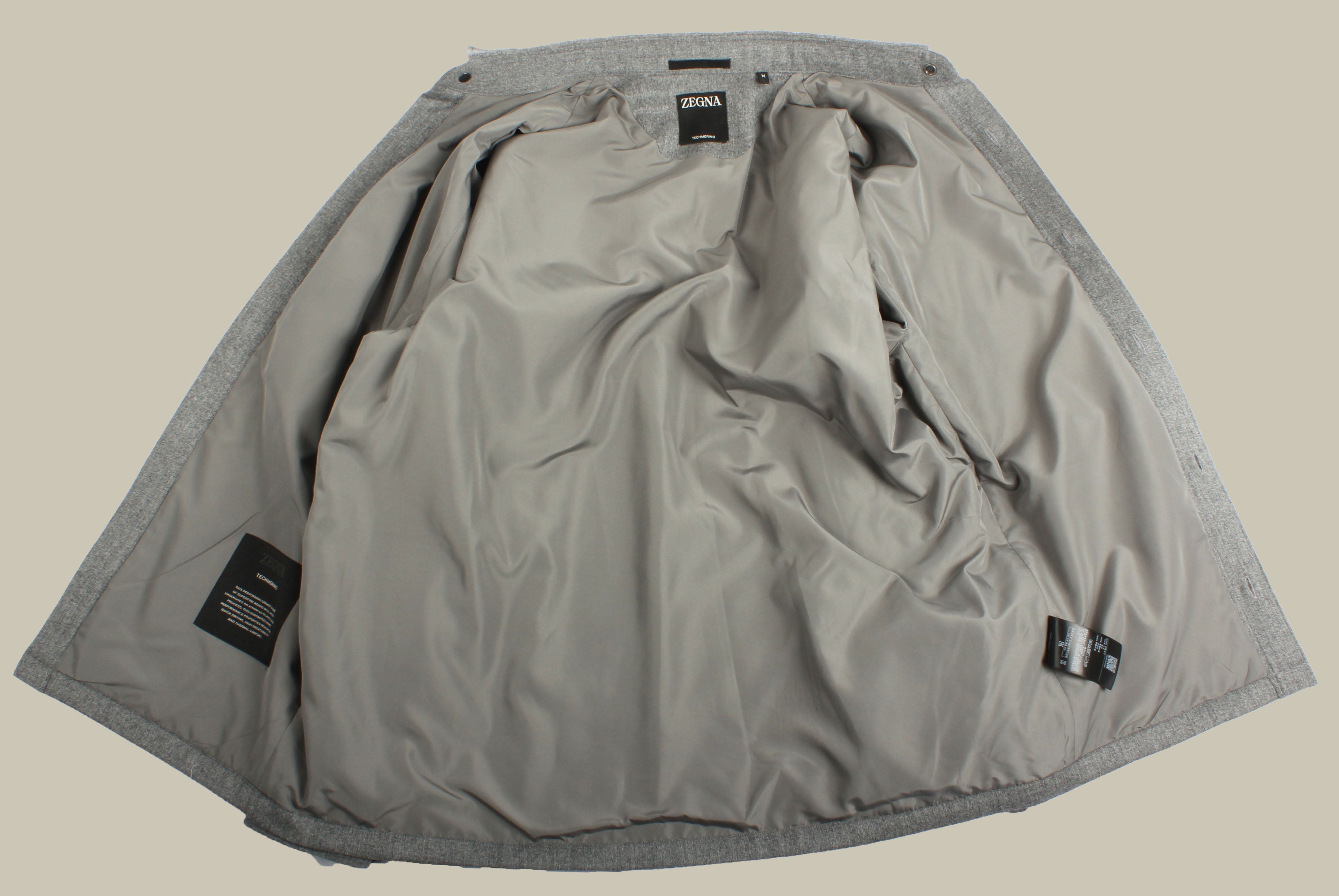 Light Grey Techmerino Lightly Padded Overshirt