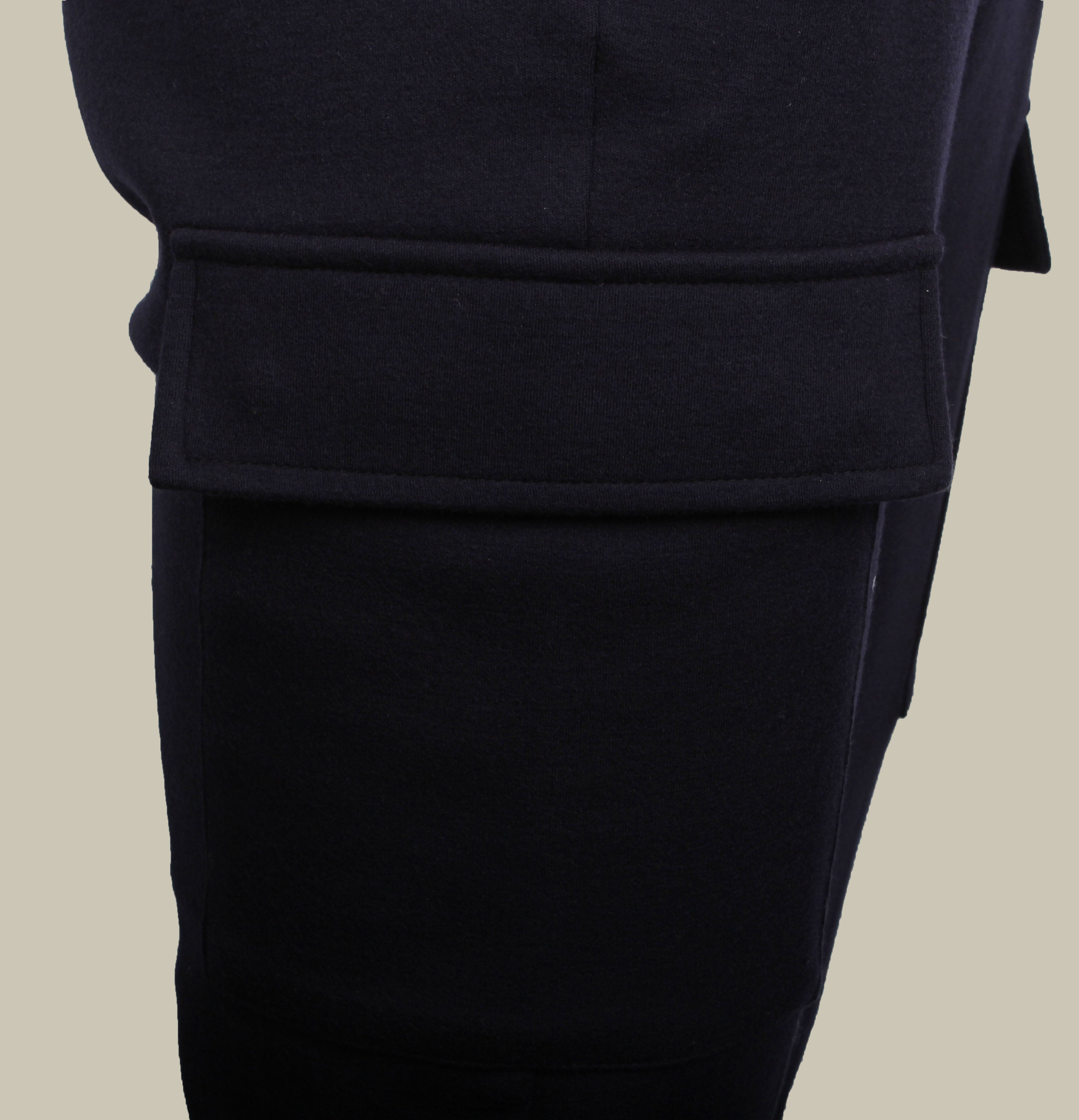 Navy Cashmere Blend Jersey Hooded Twinset
