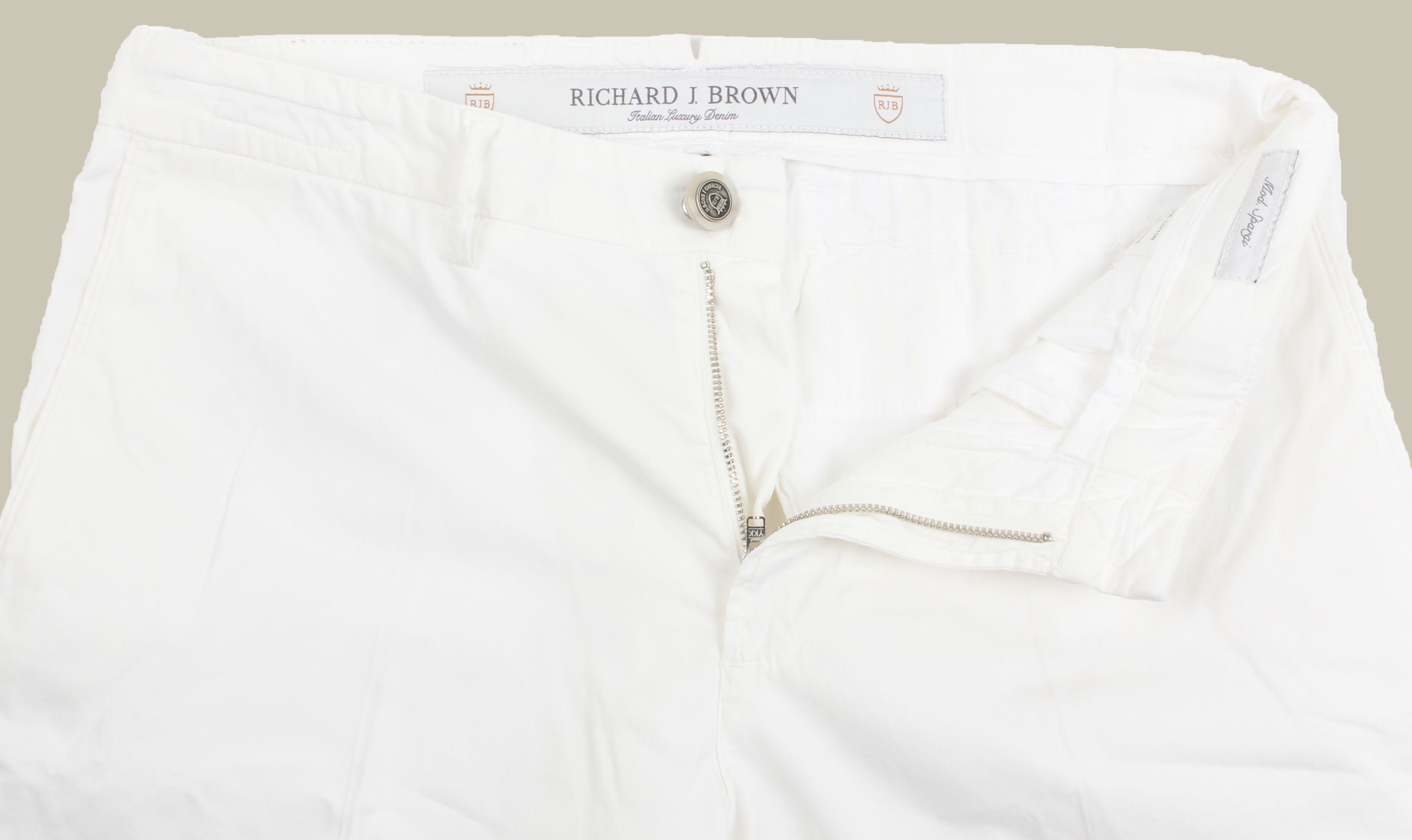 SPARGI Cotton & Silk Blend Stretch Shorts White