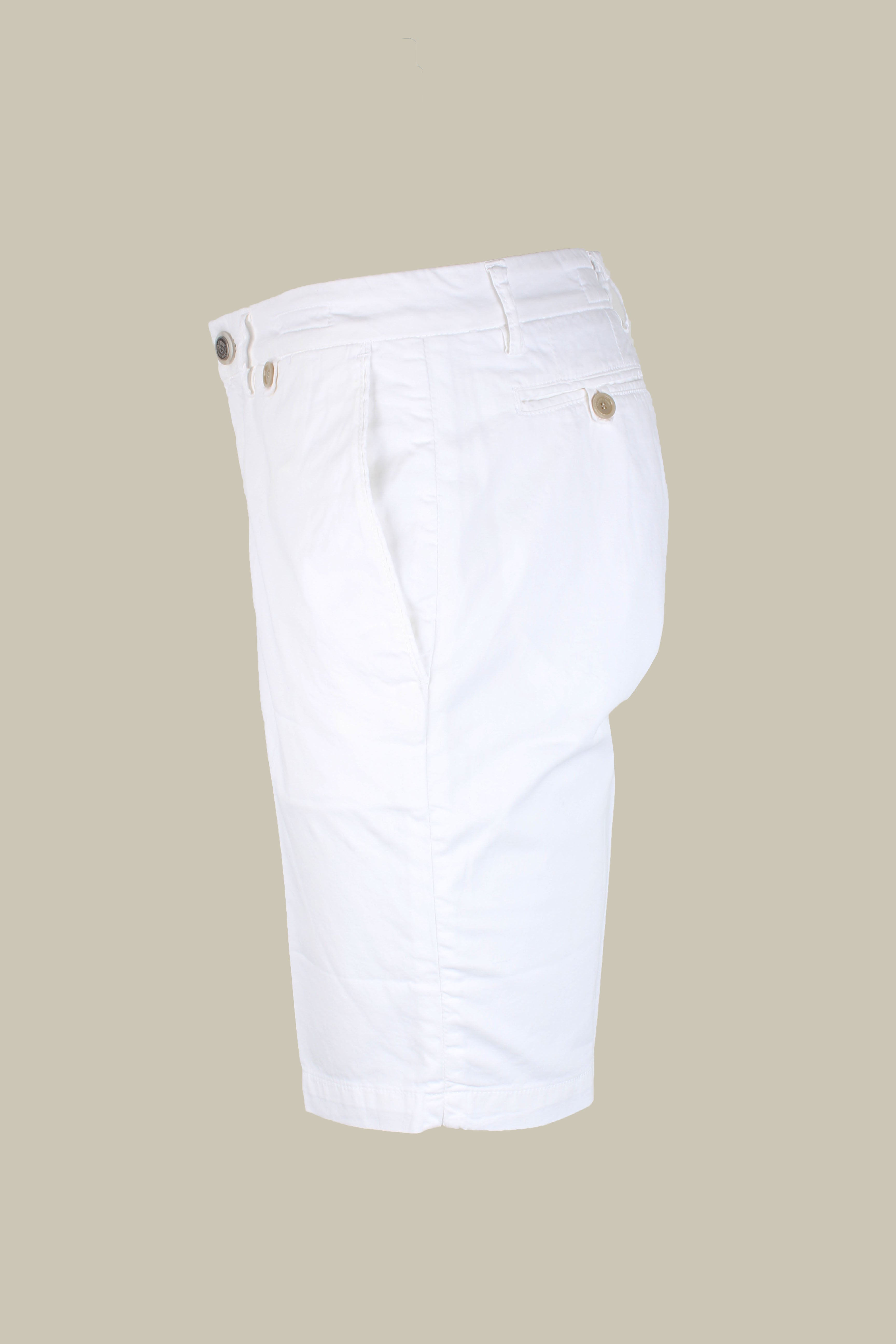 SPARGI Cotton & Silk Blend Stretch Shorts White