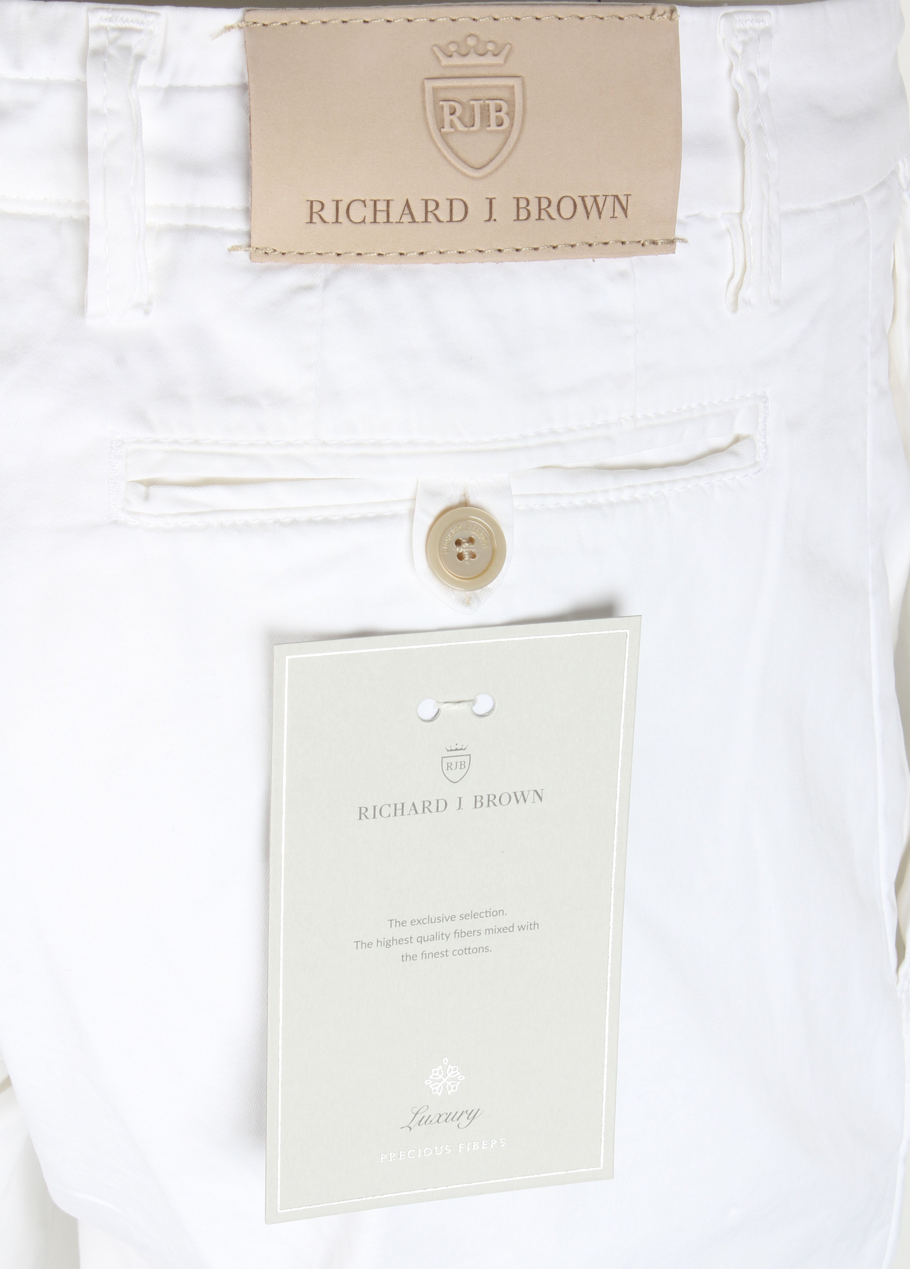 SPARGI Cotton & Silk Blend Stretch Shorts White