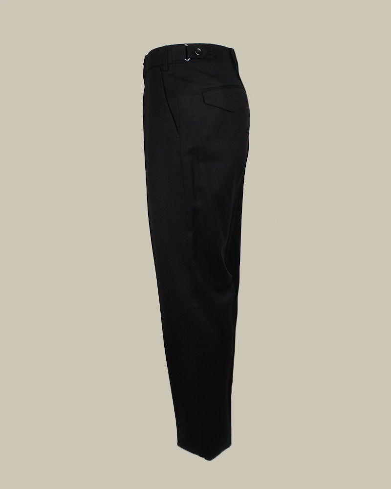 Black Cashmere Side Fasten Trousers