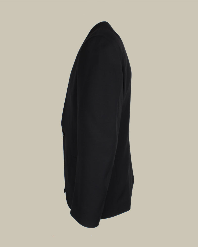 Black No Lapel Blazer