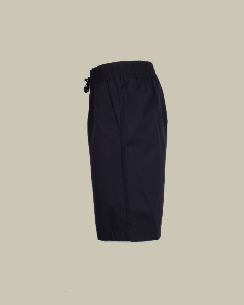 Navy Drawstring Waist Bemuda Shorts