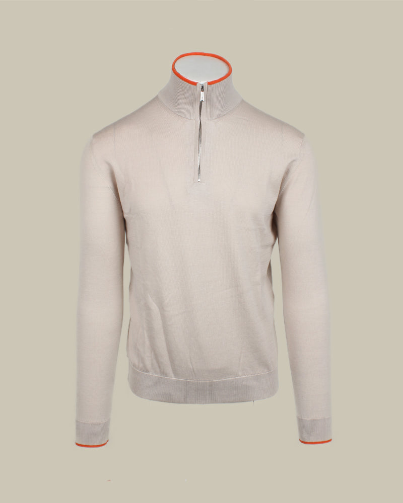TIBER Beige Technical Knit 1/4 Zip