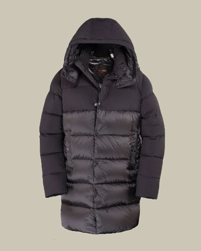 YURAN Black Contrast Panel Parka
