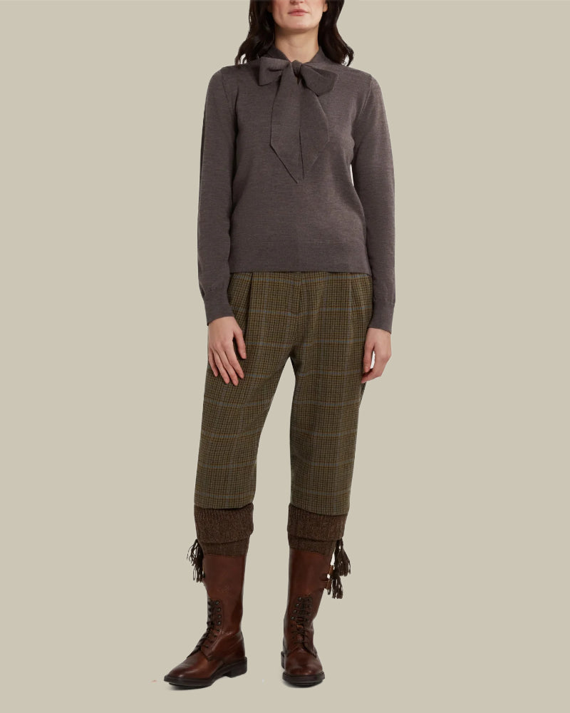 Taupe Brown Newland 14gg Merino Jumper