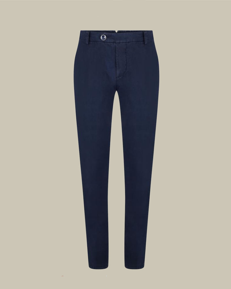 SINGAPORE Navy Cotton & Cashmere Chinos