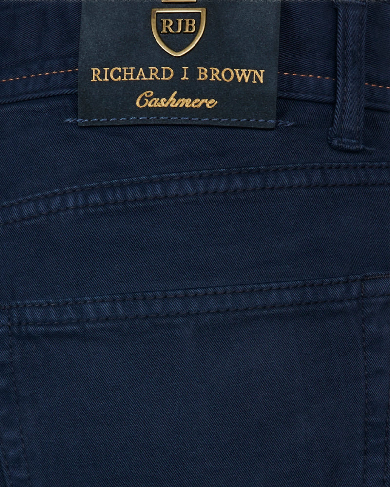 TOKYO Navy Cashmere Blend 5 Pocket Trouser