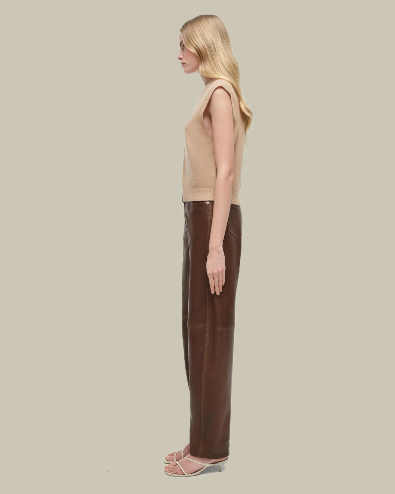 Waldon Curved Leg Trouser Cocoa