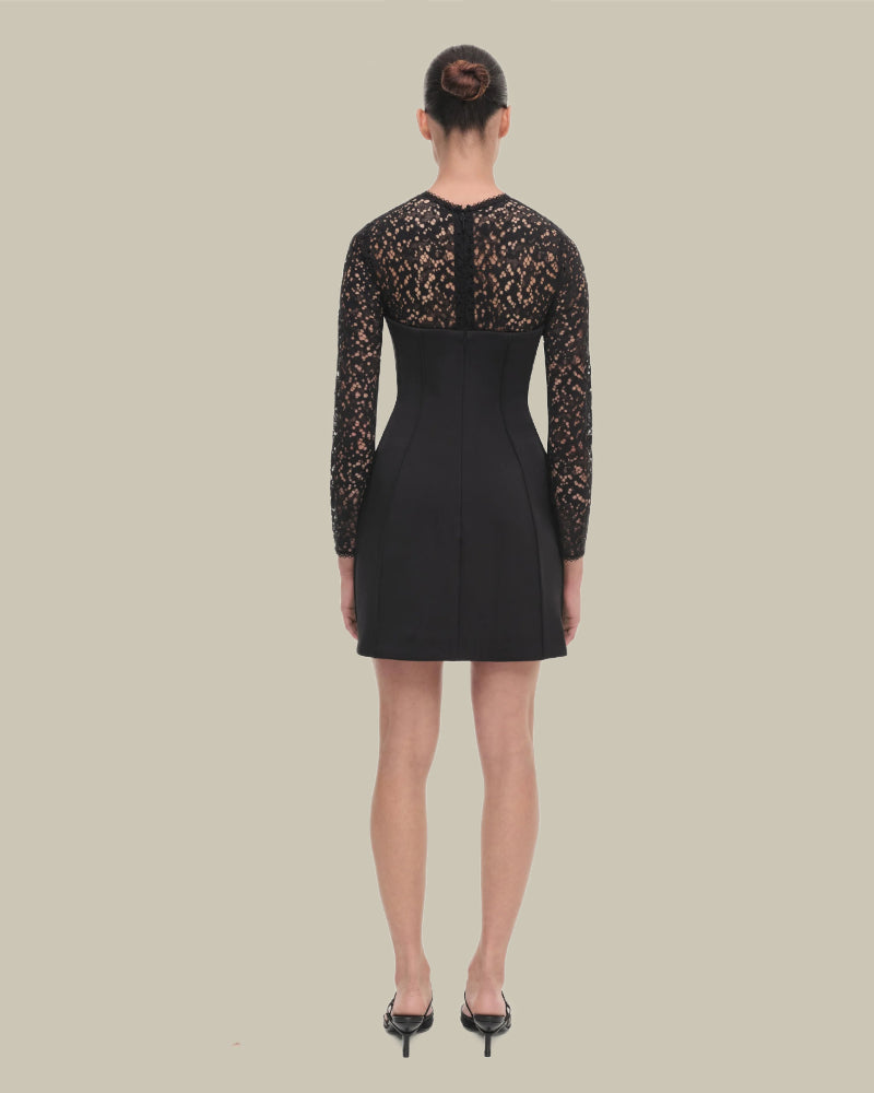 Primm Black Long Sleeve Mini Dress