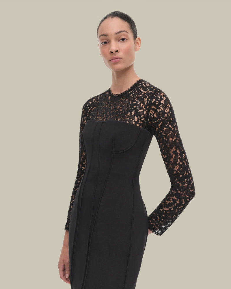 Primm Black Long Sleeve Mini Dress