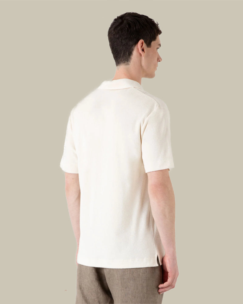 Beige Towelling Skipper Polo