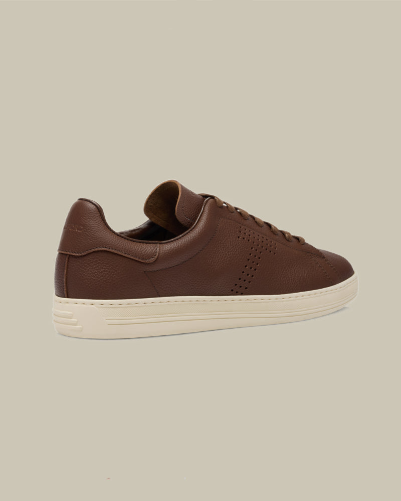 Brown Soft Grain Leather Warwick Sneaker
