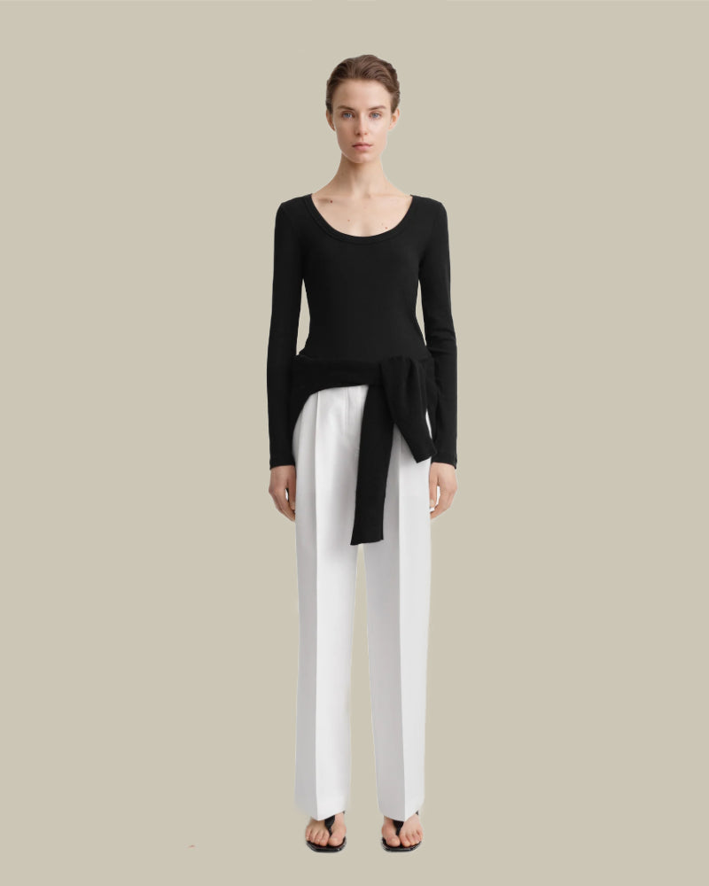 Classic Rib Knit Top Black