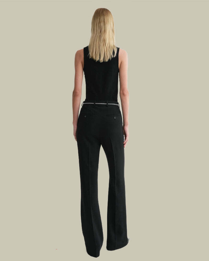 Flared Evening Trousers Black