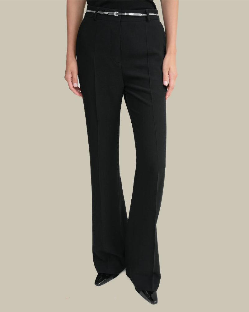 Flared Evening Trousers Black