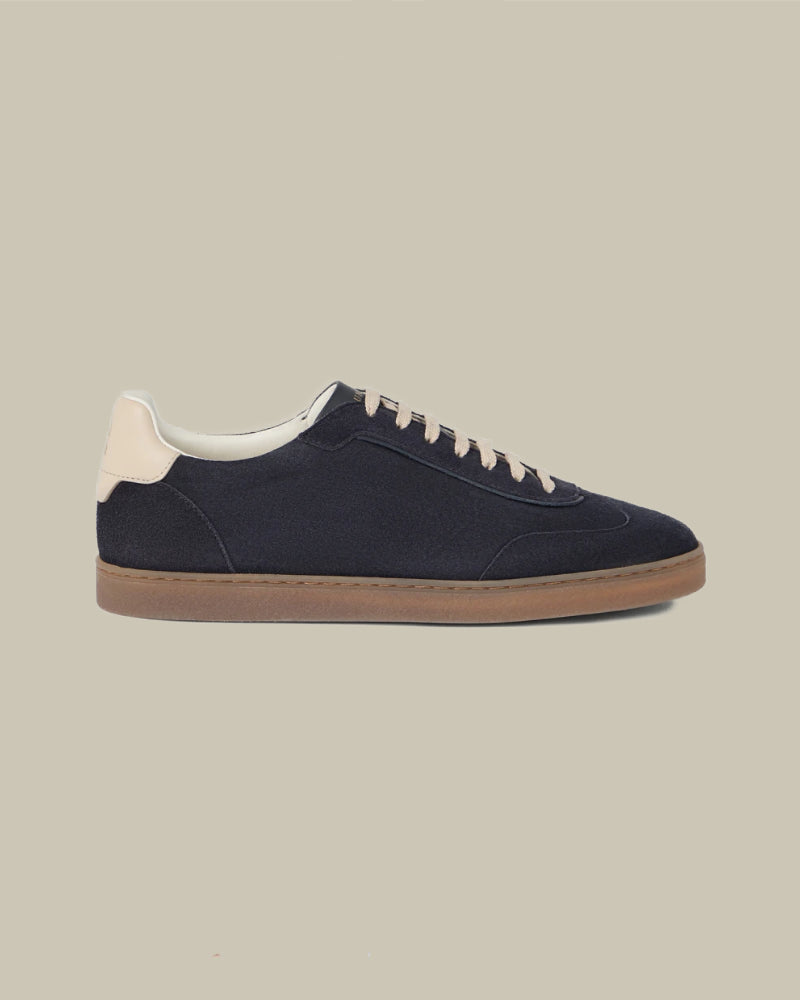 Navy Washed Suede Sneakers