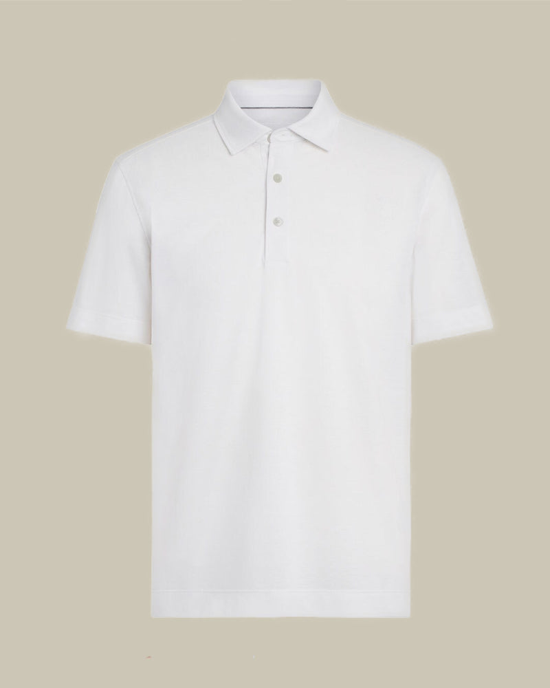 Cotton and Silk Polo White