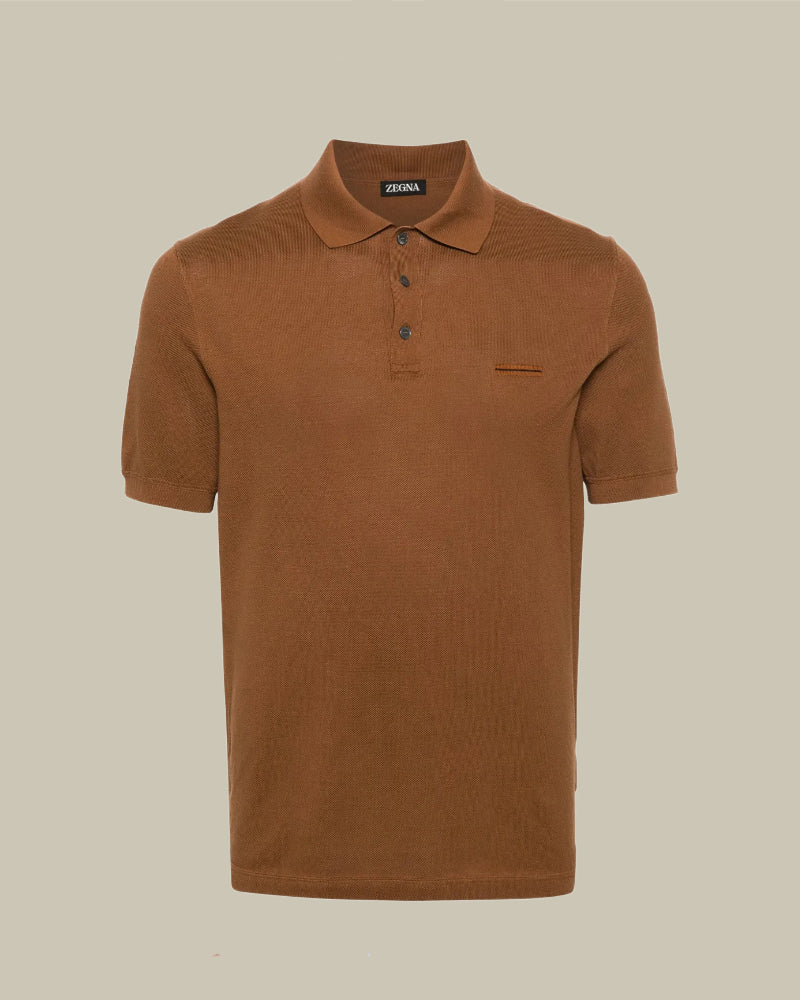 Brown Pure Cotton Polo Shirt