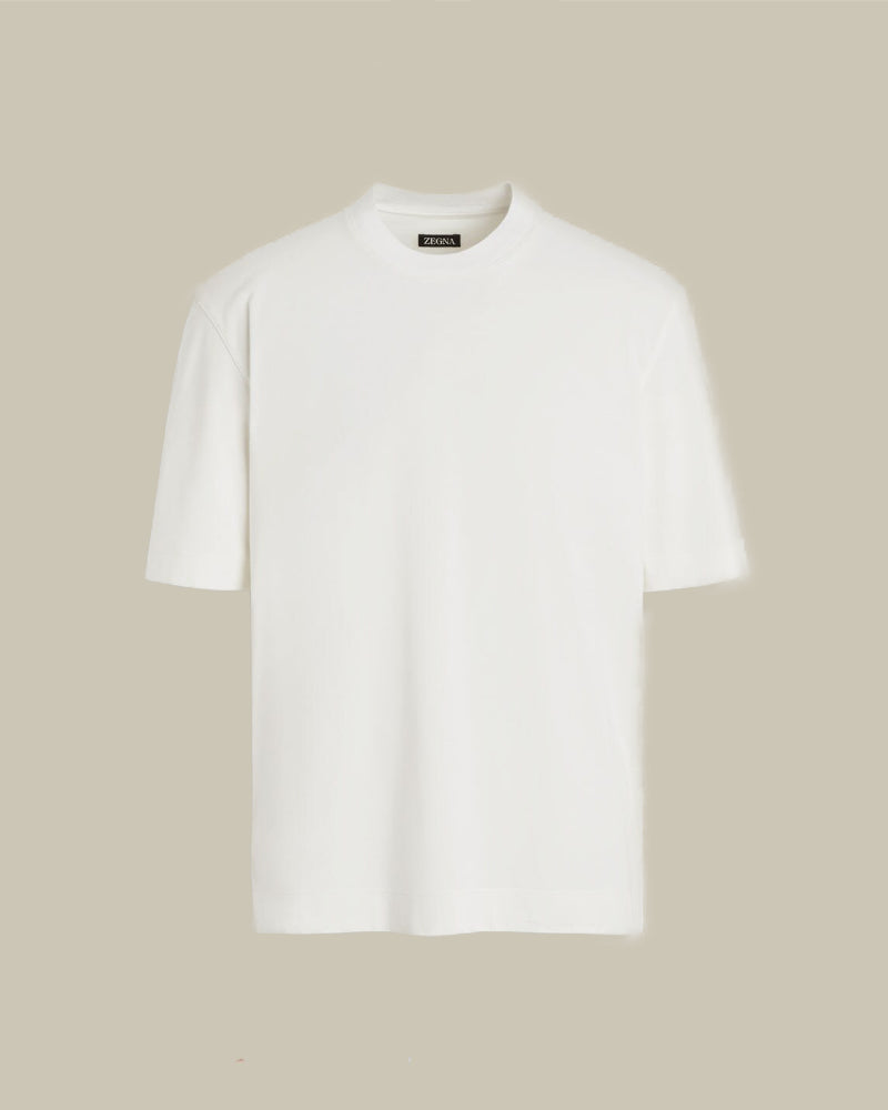 Off White Cotton & Silk T Shirt