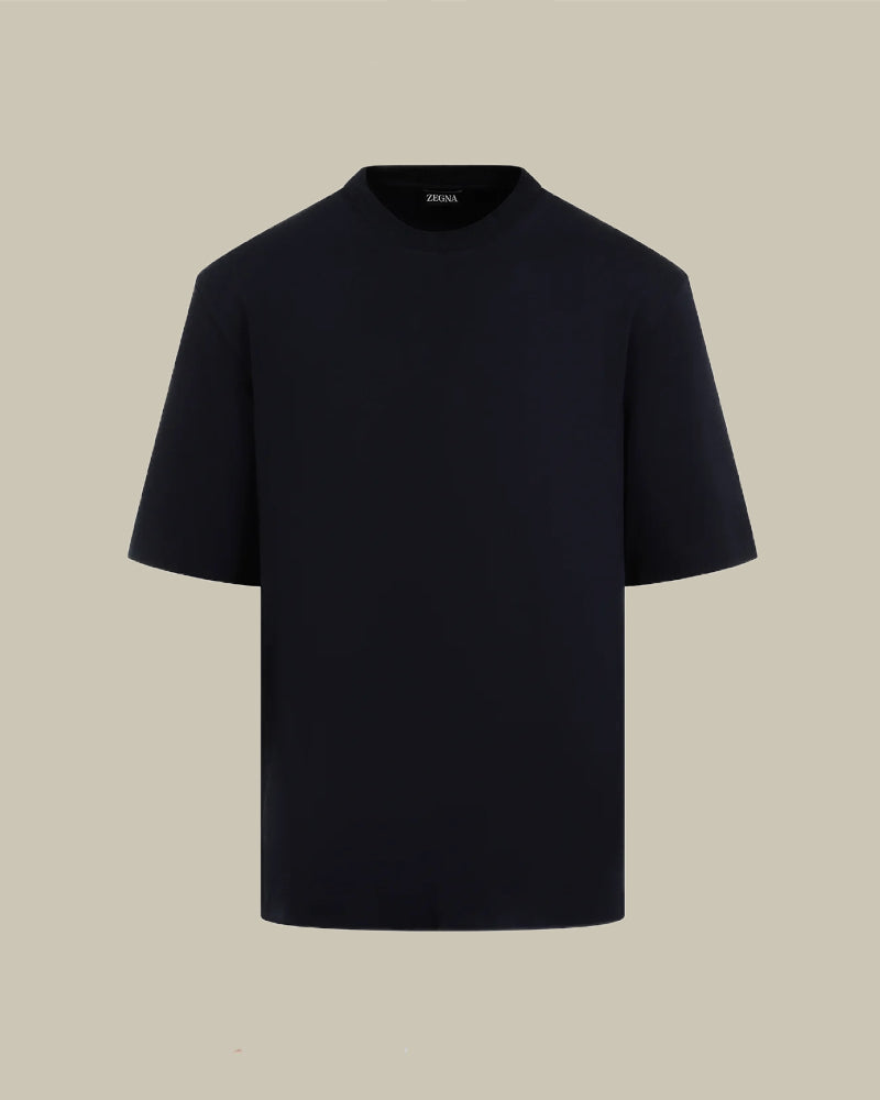 Zegna Black Cotton & Silk T Shirt | MAISON 49