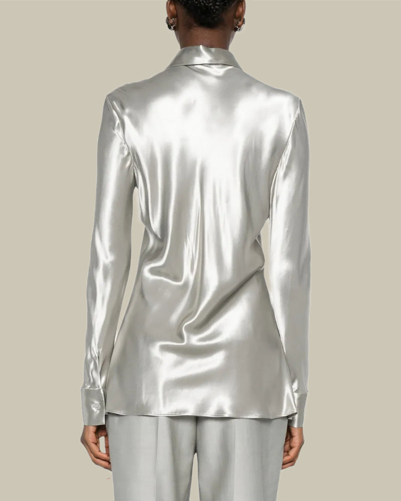 Ice Satin Buttoned Shirt