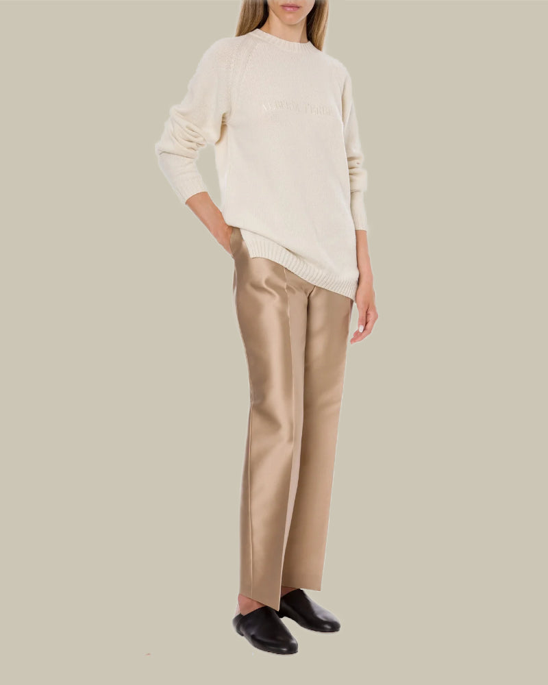 Ivory Logo Cashmere Sweater