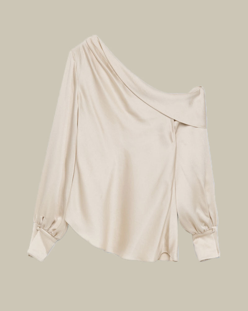 Alice One Shoulder Top Champagne